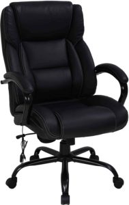 Big & Tall Heavy Duty Executive Chair 500 Lbs Heavyweight Rated Black PU Leather